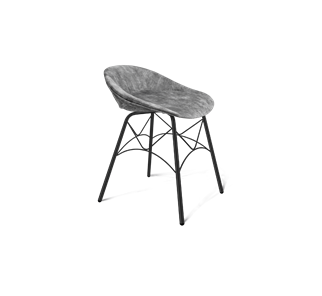 Обеденный стул SHT-ST19-SF1 / SHT-S107 (дымный/черный муар) в Тюмени