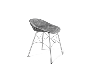 Обеденный стул SHT-ST19-SF1 / SHT-S107 (дымный/хром лак) в Заводоуковске