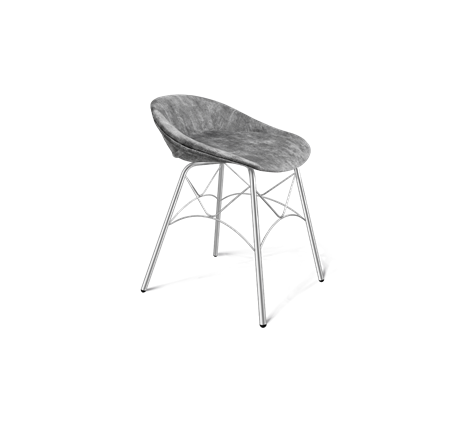 Обеденный стул SHT-ST19-SF1 / SHT-S107 (дымный/хром лак) в Тюмени - изображение