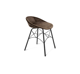 Обеденный стул SHT-ST19-SF1 / SHT-S107 (кофейный трюфель/черный муар) в Тюмени - предосмотр
