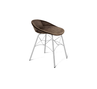 Обеденный стул SHT-ST19-SF1 / SHT-S107 (кофейный трюфель/хром лак) в Заводоуковске - предосмотр