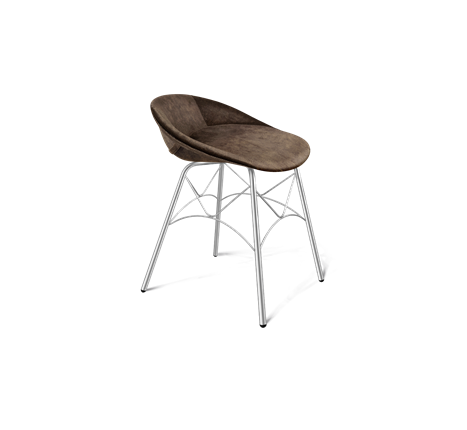 Обеденный стул SHT-ST19-SF1 / SHT-S107 (кофейный трюфель/хром лак) в Тюмени - изображение