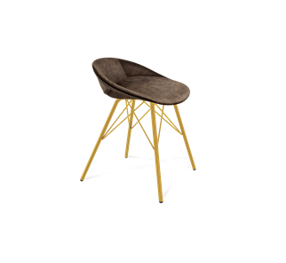 Обеденный стул SHT-ST19-SF1 / SHT-S37 (кофейный трюфель/золото) в Тюмени - предосмотр