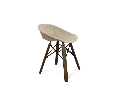 Обеденный стул SHT-ST19-SF1 / SHT-S70 (ванильный крем/темный орех/черный муар) в Тюмени - изображение