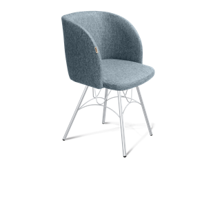 Обеденный стул SHT-ST33 / SHT-S100 (синий лед/хром лак) в Тюмени