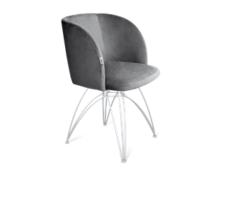 Обеденный стул SHT-ST33 / SHT-S112 (угольно-серый/хром лак) в Тюмени
