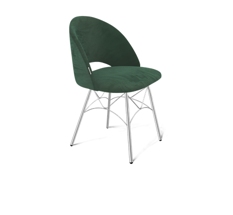 Обеденный стул SHT-ST34 / SHT-S107 (лиственно-зеленый/хром лак) в Тюмени - изображение