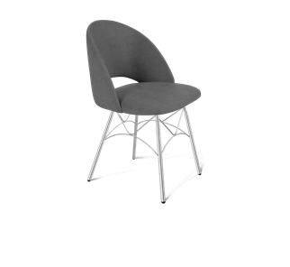Обеденный стул SHT-ST34 / SHT-S107 (платиново-серый/хром лак) в Заводоуковске