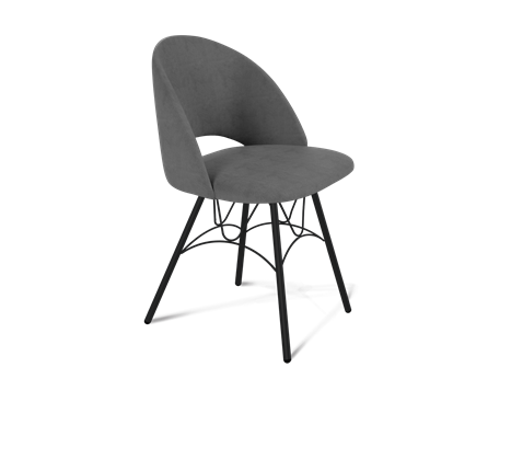 Обеденный стул SHT-ST34 / SHT-S100 (платиново-серый/черный муар) в Заводоуковске - изображение