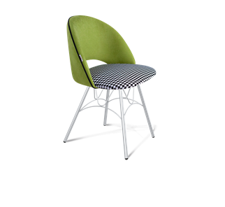 Обеденный стул SHT-ST34-3 / SHT-S100 (оливковый/гусиная лапка/хром лак) в Тюмени - предосмотр
