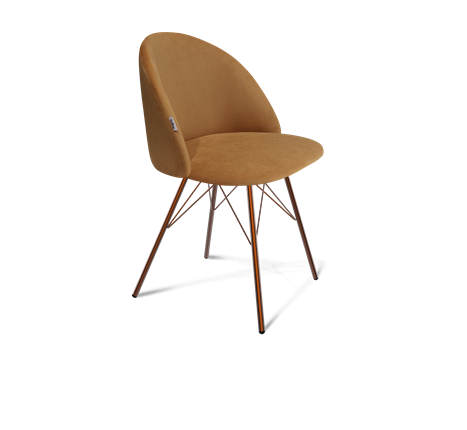 Обеденный стул SHT-ST35 / SHT-S37 (горчичный/медный металлик) в Тюмени - изображение