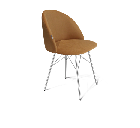 Обеденный стул SHT-ST35 / SHT-S64 (горчичный/хром лак) в Тюмени - изображение