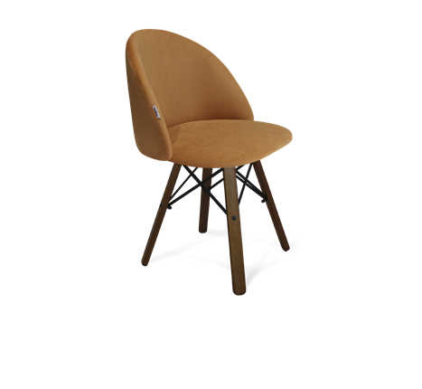 Обеденный стул SHT-ST35 / SHT-S70 (горчичный/темный орех/черный муар) в Тюмени - изображение