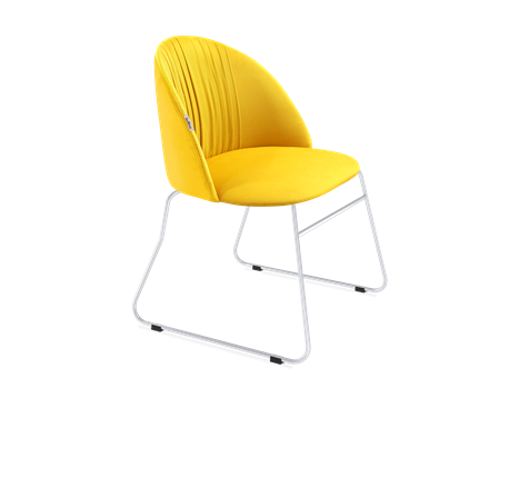 Обеденный стул SHT-ST35-1 / SHT-S167 (имперский жёлтый/хром лак) в Тюмени - изображение