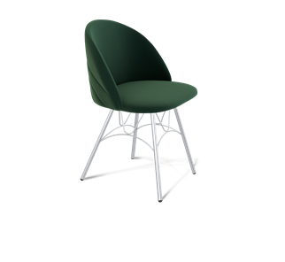 Обеденный стул SHT-ST35-2 / SHT-S100 (лиственно-зеленый/хром лак) в Заводоуковске