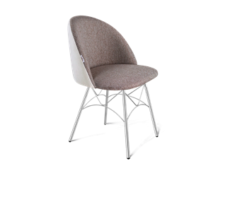 Обеденный стул SHT-ST35-3 / SHT-S107 (тростниковый сахар/зефирный/хром лак) в Заводоуковске - предосмотр
