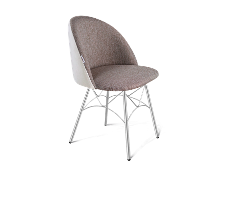Обеденный стул SHT-ST35-3 / SHT-S107 (тростниковый сахар/зефирный/хром лак) в Заводоуковске - изображение