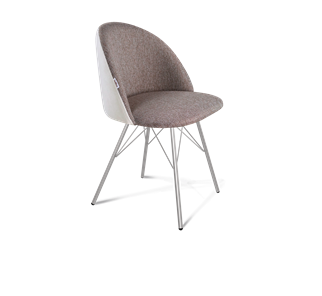 Обеденный стул SHT-ST35-3 / SHT-S37 (тростниковый сахар/зефирный/хром лак) в Тюмени - предосмотр