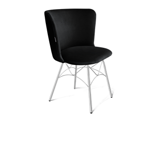Обеденный стул SHT-ST36 / SHT-S107 (ночное затмение/хром лак) в Тюмени