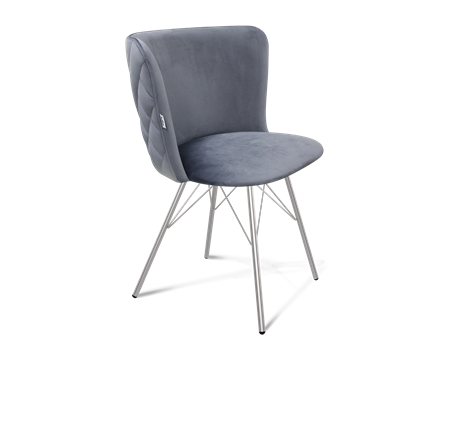 Обеденный стул SHT-ST36-3 / SHT-S37 (нейтральный серый/хром лак) в Заводоуковске - изображение