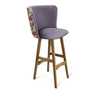 Барный стул SHT-ST36-4 / SHT-S65 (сумеречная орхидея/дуб брашированный коричневый) в Тюмени