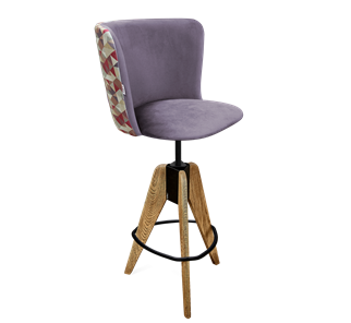 Барный  стул SHT-ST36-4 / SHT-S92 (сумеречная орхидея/браш.коричневый/черный муар) в Тюмени