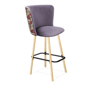 Барный стул SHT-ST36-4 / SHT-S94 (сумеречная орхидея/прозрачный лак/черный муар) в Тюмени