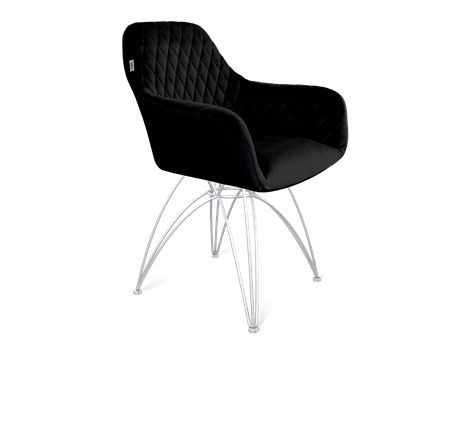 Обеденный стул SHT-ST38 / SHT-S112 (ночное затмение/хром лак) в Тюмени - изображение