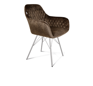 Обеденный стул SHT-ST38 / SHT-S37 (кофейный трюфель/хром лак) в Тюмени