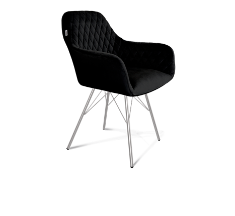 Обеденный стул SHT-ST38 / SHT-S37 (ночное затмение/хром лак) в Тюмени - изображение