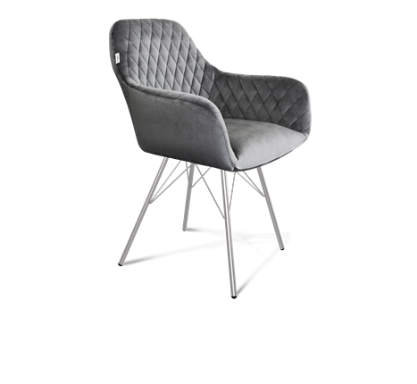 Обеденный стул SHT-ST38 / SHT-S37 (угольно-серый/хром лак) в Заводоуковске - изображение