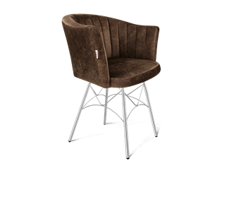 Обеденный стул SHT-ST42-1 / SHT-S107 (кофейный трюфель/хром лак) в Тюмени - предосмотр