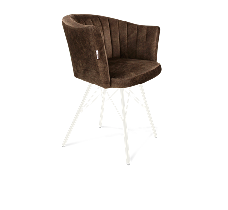 Обеденный стул SHT-ST42-1 / SHT-S37 (кофейный трюфель/белый муар) в Тюмени - изображение