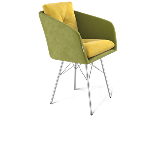 Обеденный стул SHT-ST43-2 / SHT-S64 (фисташковый десерт/хром лак) в Тюмени - предосмотр
