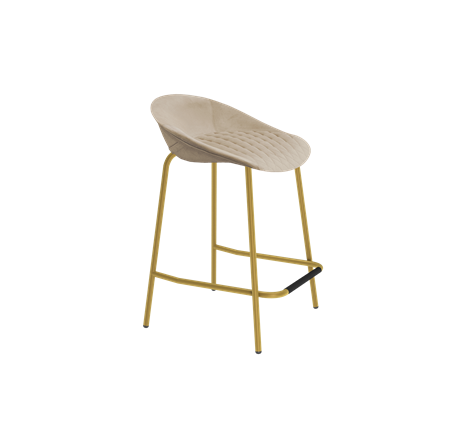 Полубарный стул SHT-ST19-SF1 / SHT-S29P-1 (ванильный крем/золото) в Заводоуковске - изображение