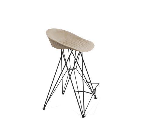 Полубарный стул SHT-ST19-SF1 / SHT-S66-1 (ванильный крем/черный муар) в Тюмени - изображение