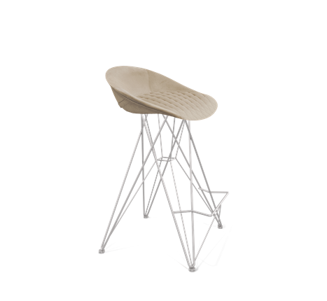 Полубарный стул SHT-ST19-SF1 / SHT-S66-1 (ванильный крем/хром лак) в Тюмени - изображение