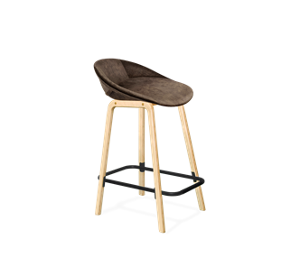 Полубарный стул SHT-ST19-SF1 / SHT-S94-1 (кофейный трюфель/прозрачный лак/черный муар) в Тюмени - предосмотр