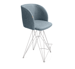 Полубарный стул SHT-ST33 / SHT-S66-1 (синий лед/хром лак) в Тюмени