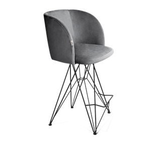 Полубарный стул SHT-ST33 / SHT-S66-1 (угольно-серый/черный муар) в Тюмени