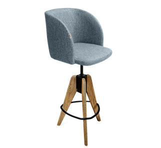 Полубарный стул SHT-ST33 / SHT-S92 (синий лед/браш.коричневый/черный муар) в Тюмени