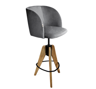 Полубарный стул SHT-ST33 / SHT-S92 (угольно-серый/браш.коричневый/черный муар) в Тюмени - предосмотр