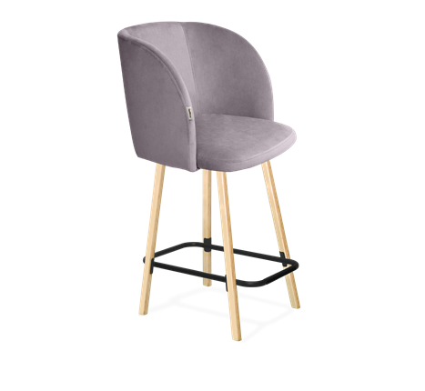 Полубарный стул SHT-ST33 / SHT-S94-1 (сиреневая орхидея/прозрачный лак/черный муар) в Заводоуковске - изображение