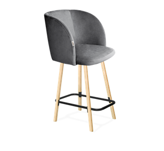 Полубарный стул SHT-ST33 / SHT-S94-1 (угольно-серый/прозрачный лак/черный муар) в Тюмени