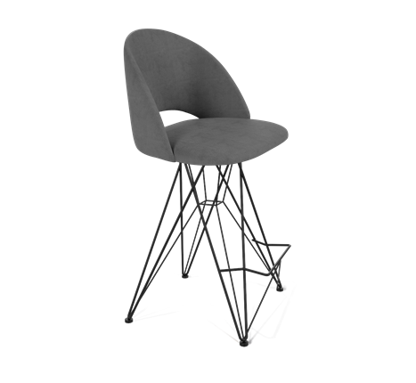 Полубарный стул SHT-ST34 / SHT-S66-1 (платиново-серый/черный муар) в Заводоуковске - изображение