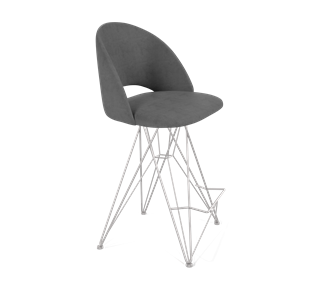 Полубарный стул SHT-ST34 / SHT-S66-1 (платиново-серый/хром лак) в Тюмени