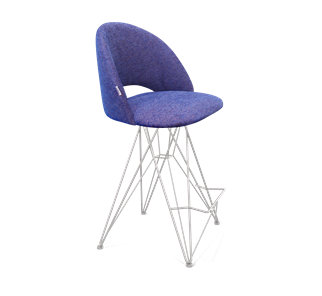 Полубарный стул SHT-ST34 / SHT-S66-1 (синий мираж/хром лак) в Тюмени