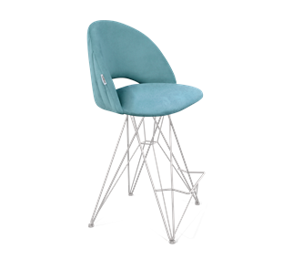 Полубарный стул SHT-ST34-1 / SHT-S66-1 (голубая пастель/хром лак) в Тюмени