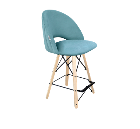 Полубарный стул SHT-ST34-1 / SHT-S80-1 (голубая пастель/прозрачный лак/черный) в Тюмени - изображение