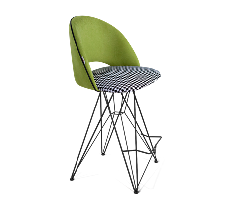 Полубарный стул SHT-ST34-3 / SHT-S66-1 (оливковый/гусиная лапка/черный муар) в Тюмени - изображение